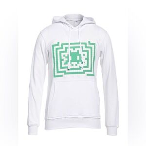 Comme des Garcons Shirt White Hoodie with Green Graphic